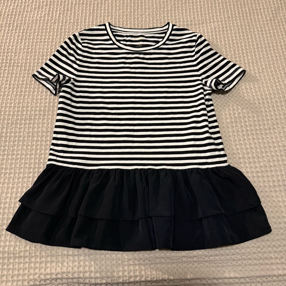 Kate Spade Black and White Striped Top